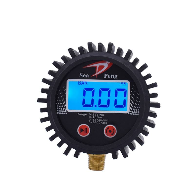SEAPENG DP-B05 Accurate and Easy-to-read LCD Digital Tire Pressure Gauge with AAA Battery Multiple Thread Specifications for Precise Monitoring